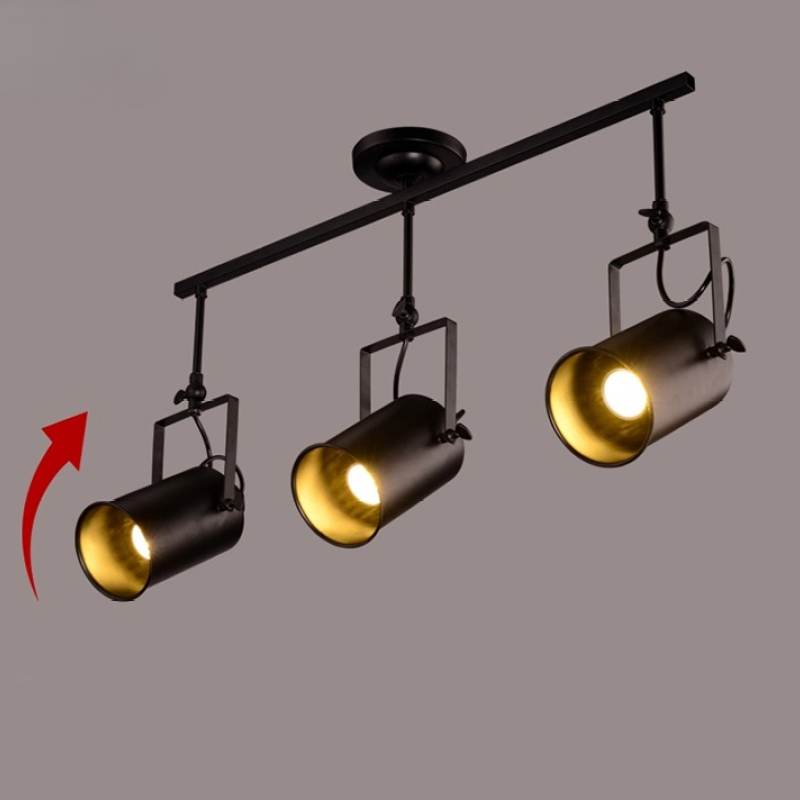 Silva Vintage Adjustable Semi-Flush Mount Ceiling Light, Black - Lamp Copper