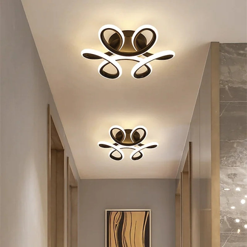 Fael Modern Flower Shape Metal Ceiling Light, Black/White, Hallway - Lamp Copper