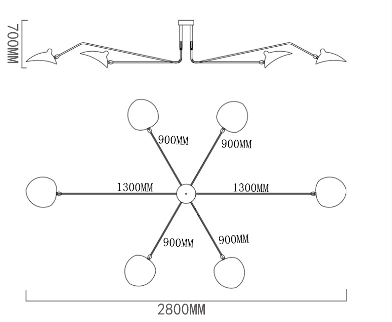 Jaler Industry Three Arm Ceiling Light