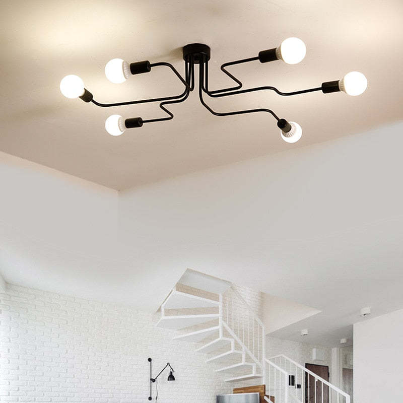 Arisha Vintage Modern Minimalist Industrial Metal Black Ceiling Lamp - Lamp Copper