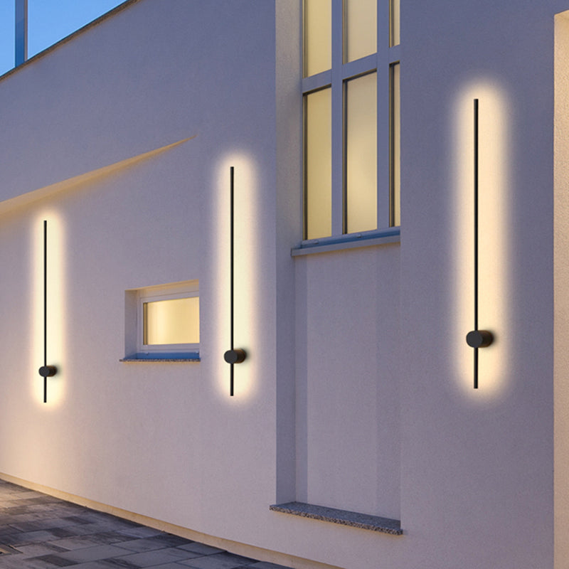 Eonix Minimalist Rotatable Linear Outdoor Wall Lamp, Black - Lamp Copper