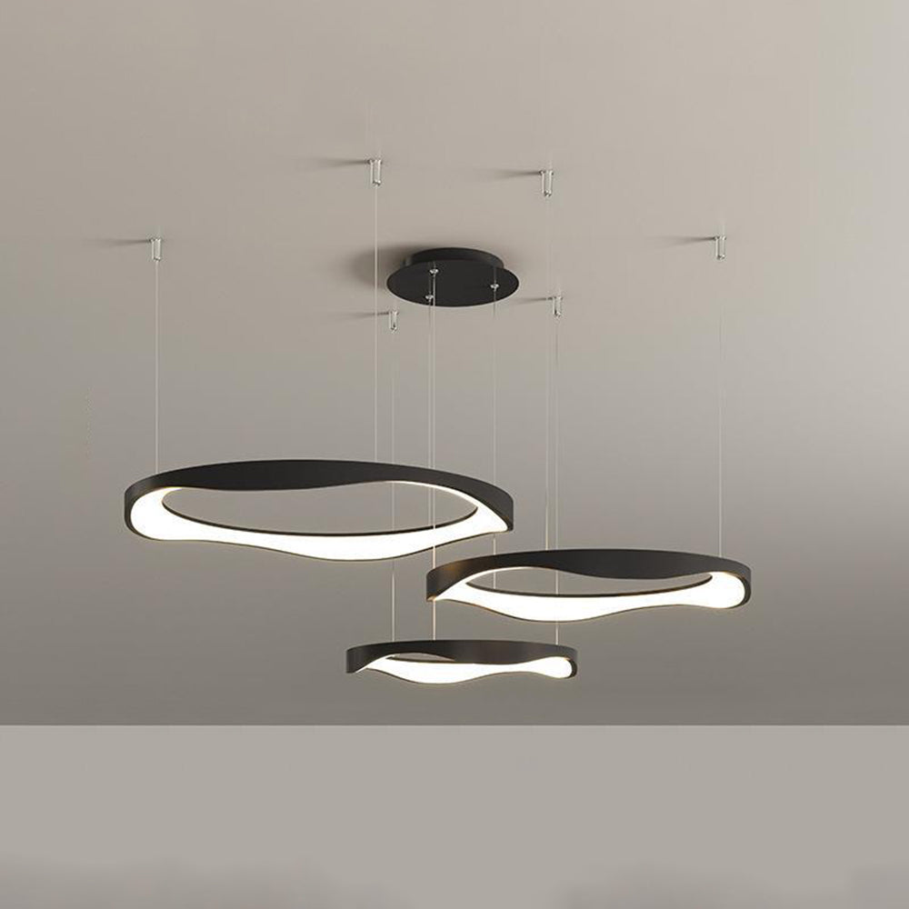 Arisha Pendant Light Rond Modern, Black/White, Dining Room - Lamp Copper