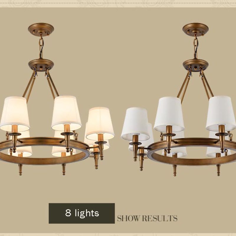 Silva vintage Ring Metal/Fabric Chandelier, Black/Copper - Lamp Copper