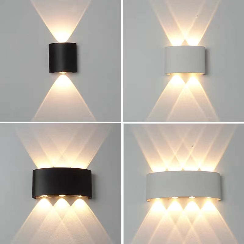 Tronix Modern Rectangular Metal Outdoor Wall Lamp, Black/White, Water-wave - Lamp Copper