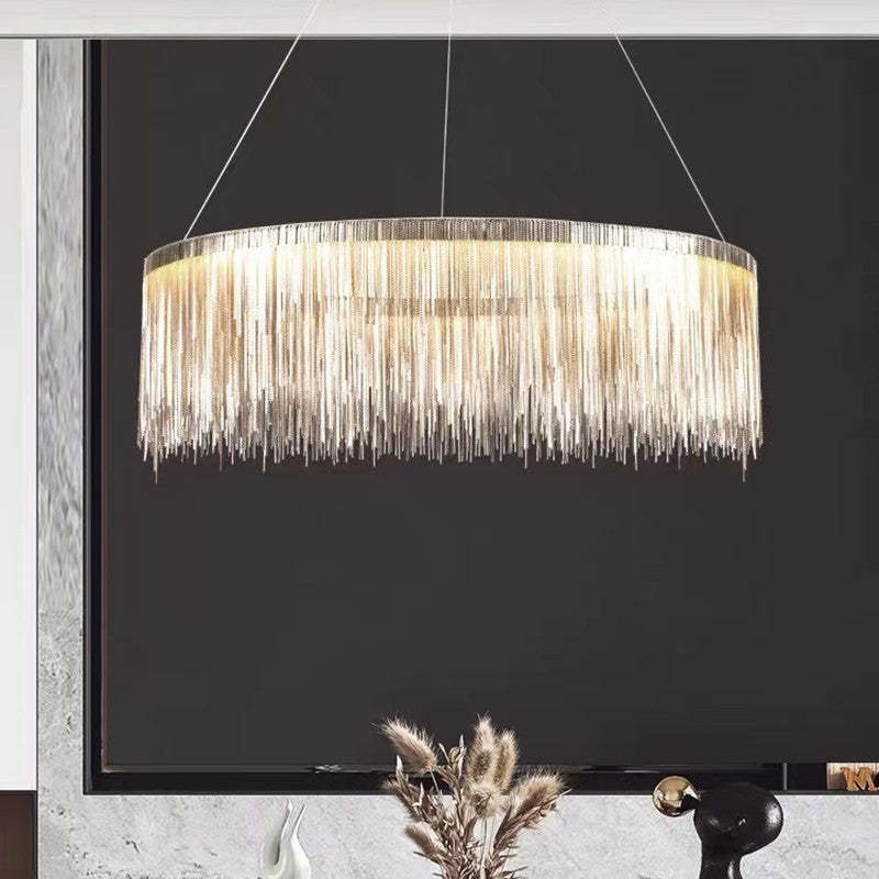 Arisha Tassel Chain Art Deco Pendant Light Silver/Gold Living Room/Hall - Lamp Copper