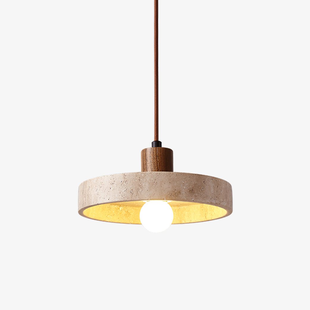 Evvynor Travertine Pendant Light - Lamp Copper