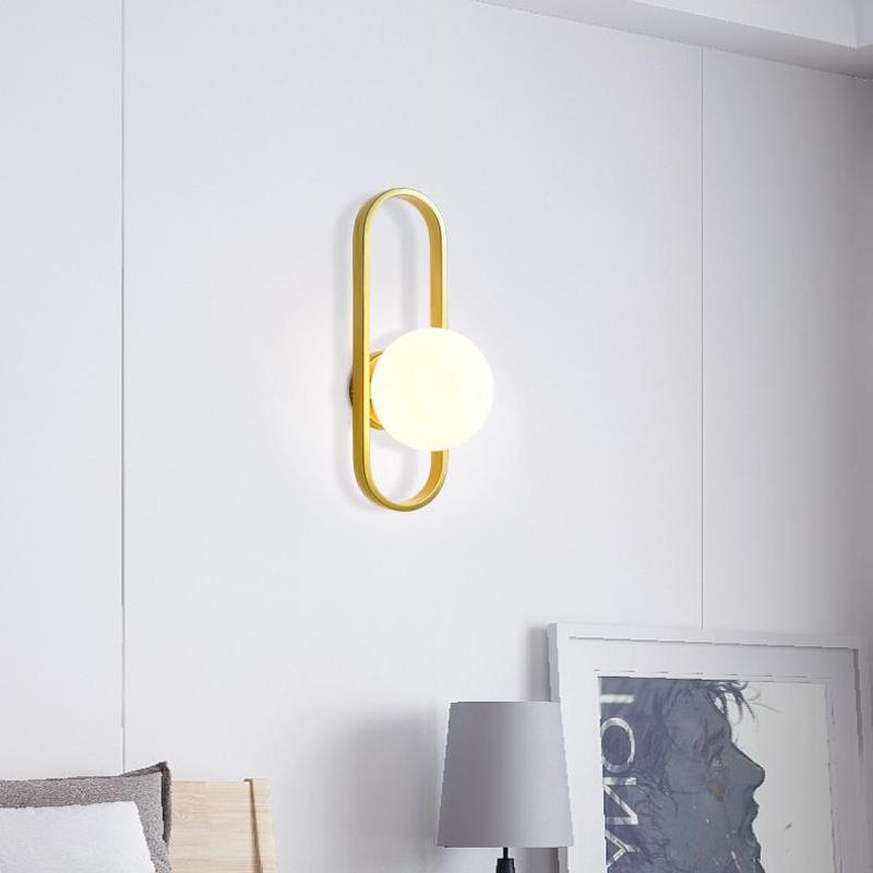 Valentina Modern Globe Bedside Wall Lamp Mount for Bedroom & Reading Room, Gold/Black - Lamp Copper