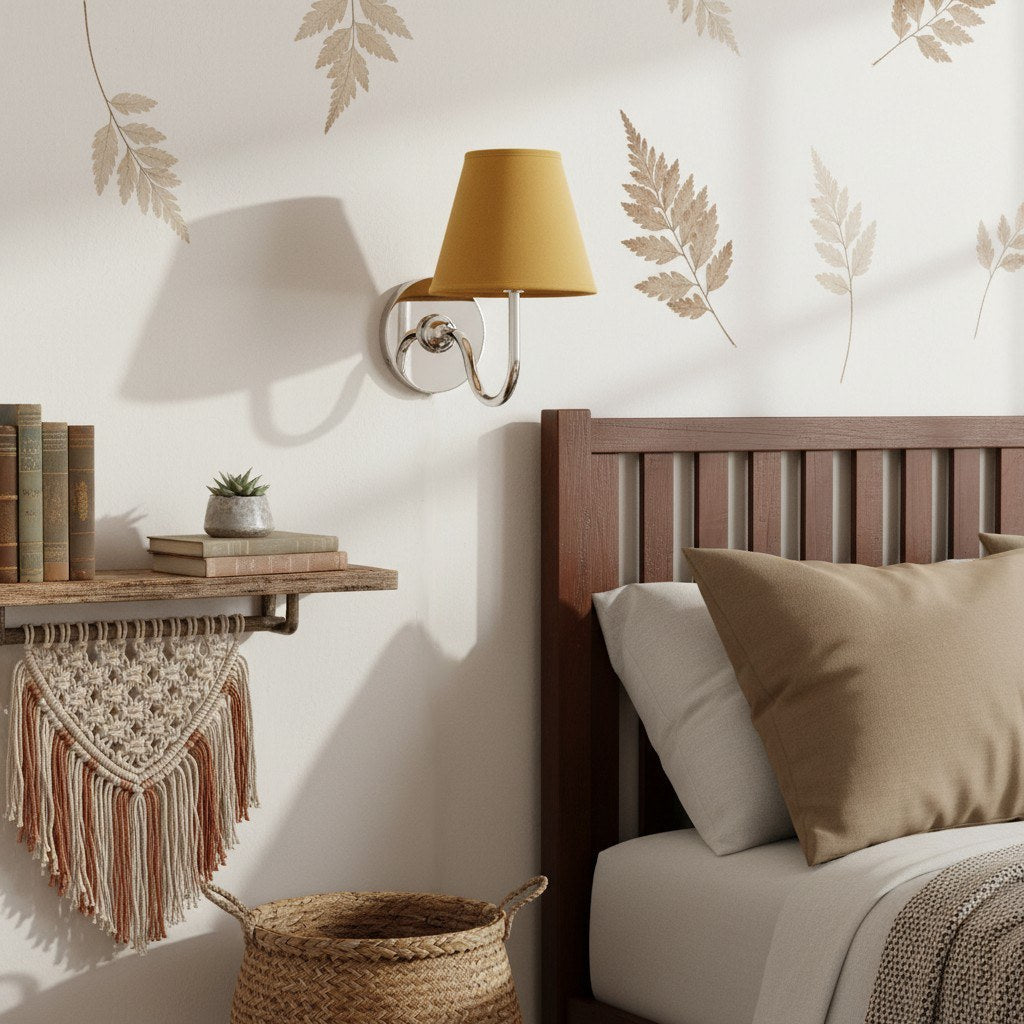 Grace Brass Linen Wall Lamp