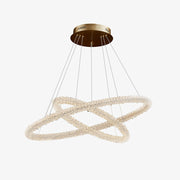 Kristy Art Deco Chandelier, Metal & Crystal, 1/2/3 Ring - Lamp Copper