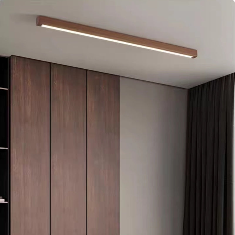 Arisha Linear Slim Ceiling Light, Wood - Lamp Copper