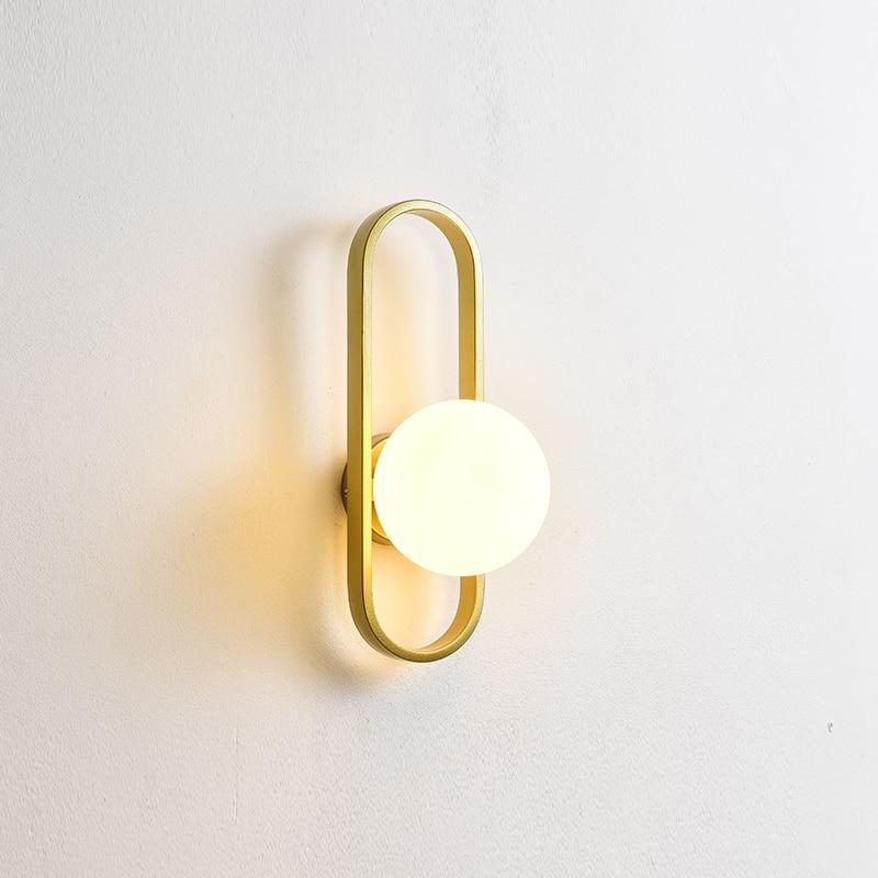 Valentina Modern Globe Bedside Wall Lamp Mount for Bedroom & Reading Room, Gold/Black - Lamp Copper