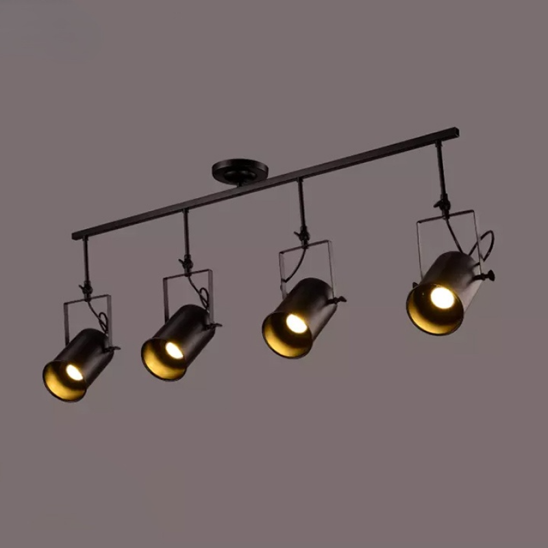 Silva Vintage Adjustable Semi-Flush Mount Ceiling Light, Black - Lamp Copper