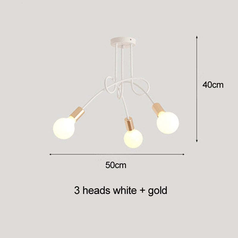 Arisha Modern Linear Curve Metal Ceiling Light, Dining Room/Living Room - Lamp Copper