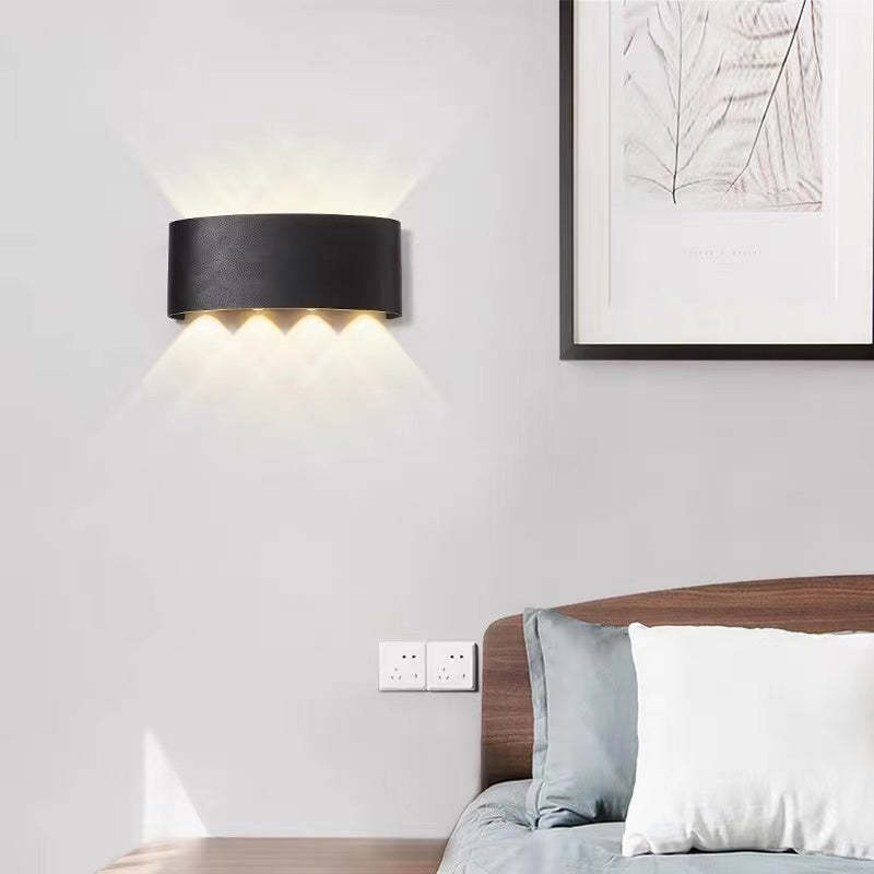 Tronix Modern Rectangular Metal Outdoor Wall Lamp, Black/White, Water-wave - Lamp Copper