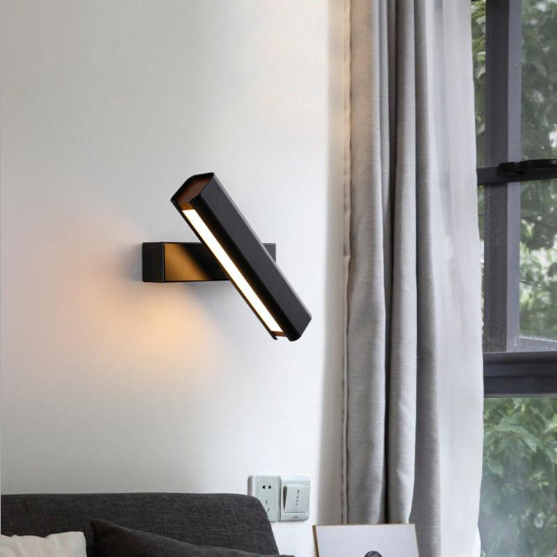 Orin Modern Rectangles Metal Rotatable Wall Lamp, Black/White - Lamp Copper