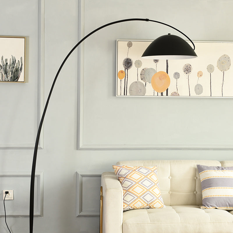 Avi Modrn Fishing Rod Metal Floor Lamp, Black - Lamp Copper