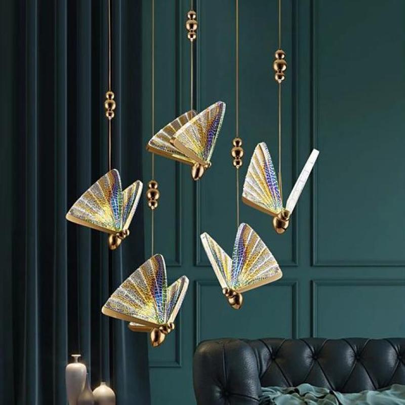 Arisha Art Deco Butterfly Pendant Light, 2 Color - Lamp Copper