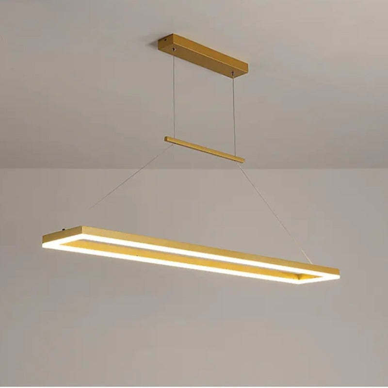 Gloen Modern Rectangular Hanging Pendant Light, Gold/Coffee - Lamp Copper