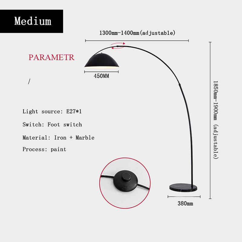 Avi Modrn Fishing Rod Metal Floor Lamp, Black - Lamp Copper