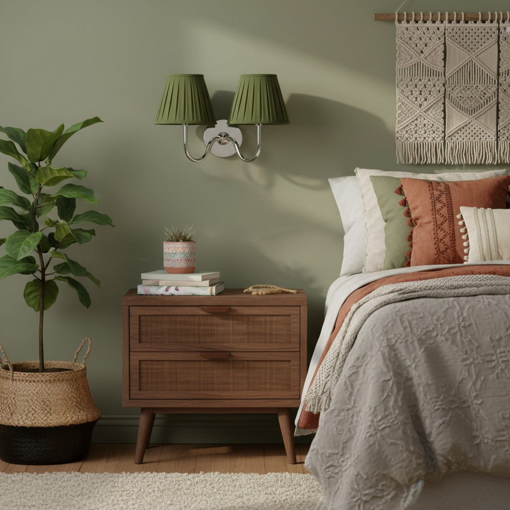 Grace Brass Linen Wall Lamp