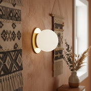 Pearl Milk Glass Modern Globe Wall Sconce