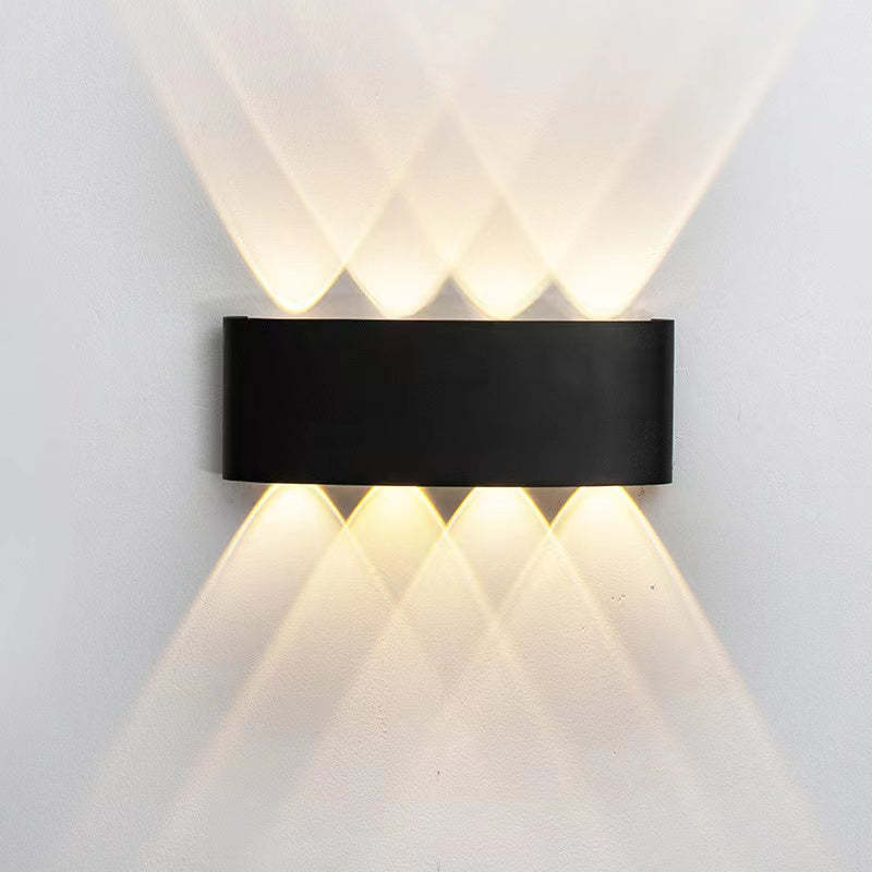 Tronix Modern Rectangular Metal Outdoor Wall Lamp, Black/White, Water-wave - Lamp Copper