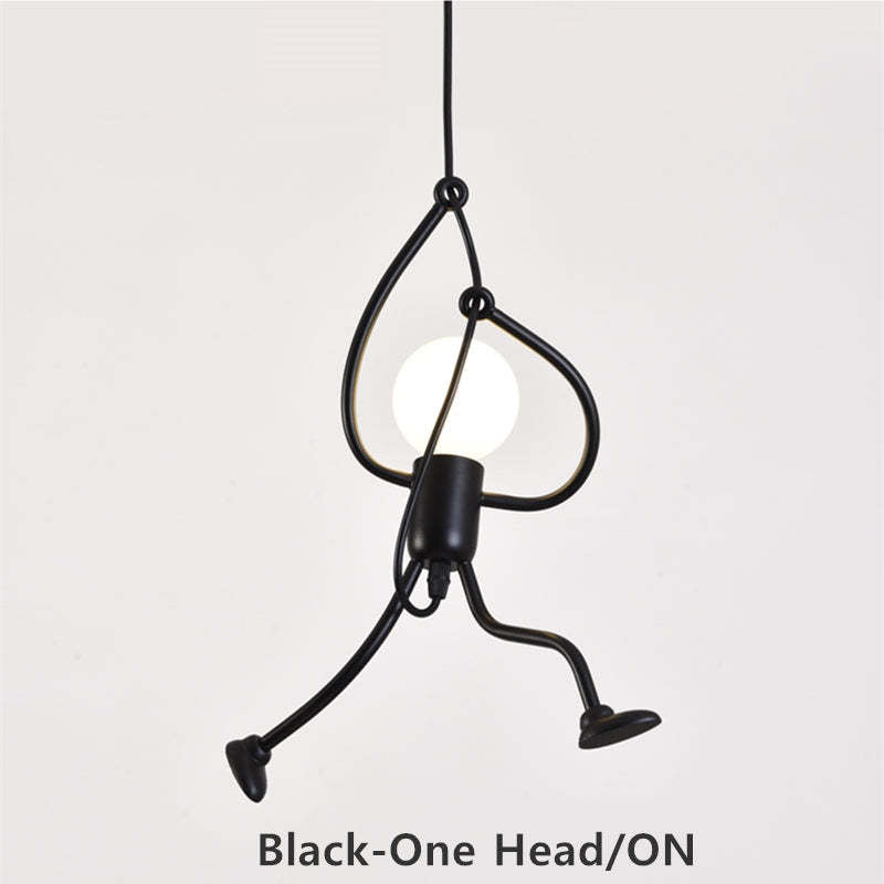 Miro Retro Modern Iron Man Pendant Light, Black - Lamp Copper