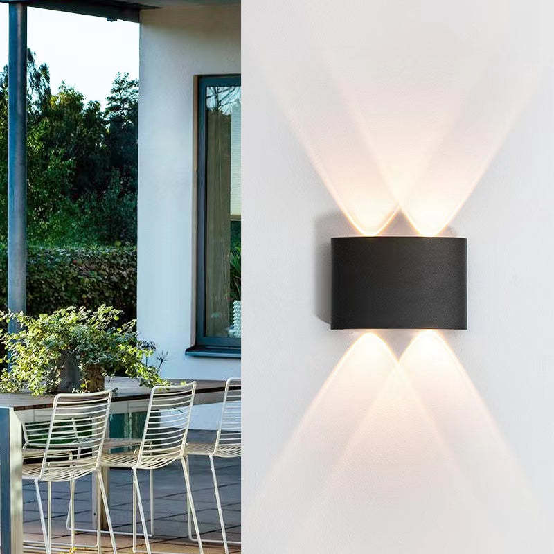 Tronix Modern Rectangular Metal Outdoor Wall Lamp, Black/White, Water-wave - Lamp Copper