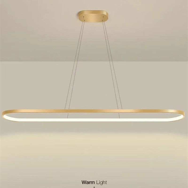 Junel Minimalist Oval Interior Hanging Pendant Light - Lamp Copper