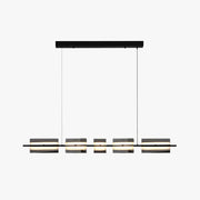 Arisha Modern Nordic Linear Copper/Glass Pendant Light, Brass/Black - Lamp Copper