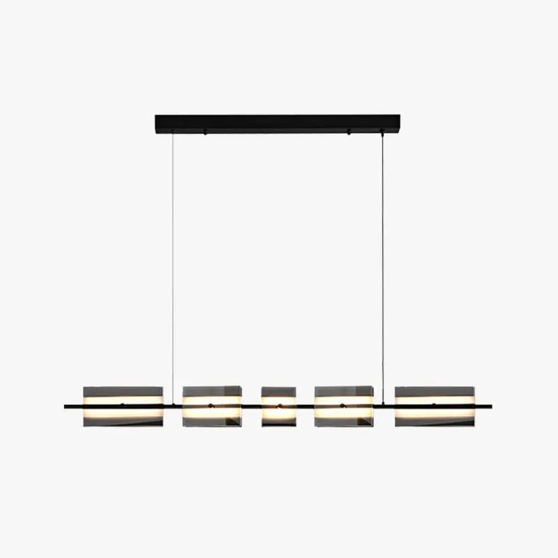 Arisha Modern Nordic Linear Copper/Glass Pendant Light, Brass/Black - Lamp Copper