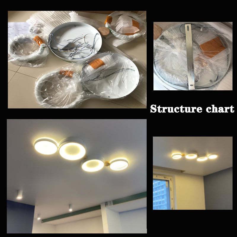 Arisha Round Flush Mount Ceiling Light 3 Colour 3/4/5/6/7 Heads - Lamp Copper
