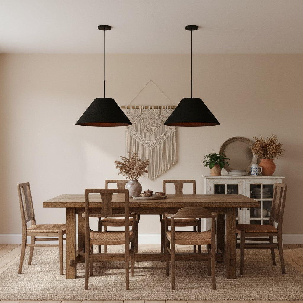 Fabric Black Contemporary Cone swing wall lamps