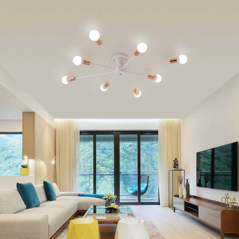 Silva Modern Simple Flush Mount Ceiling Light, 6/8/10 Heads - Lamp Copper