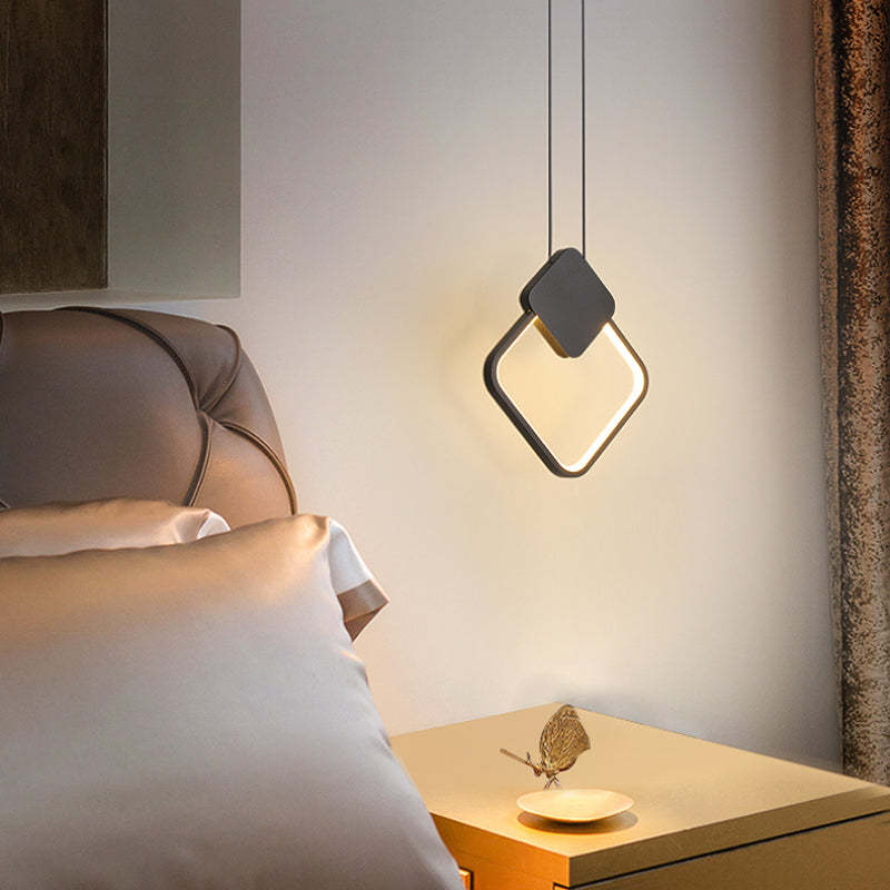 Doria Modern LED Pendant Light Black/White Metal Living Room - Lamp Copper