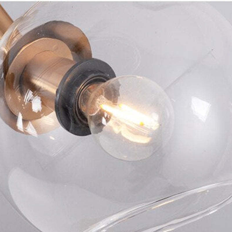 Valentina Modern Glass Globe Bubble Pendant Light Black/Gold - Lamp Copper