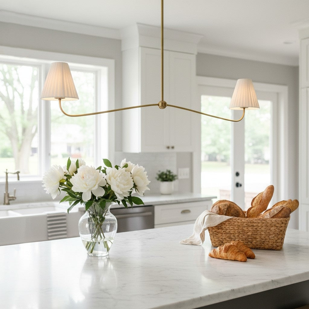 Fibura Pleated Shade Chandelier for Traditional Dining Room