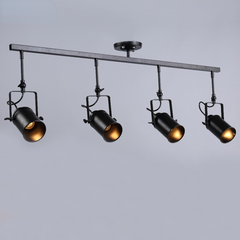 Silva Vintage Adjustable Semi-Flush Mount Ceiling Light, Black - Lamp Copper