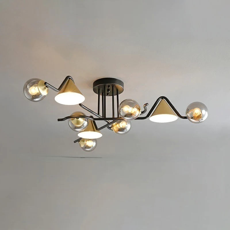 Arisha Design LED Flush Mount Ceiling Light Bedroom/Living Room - Lamp Copper