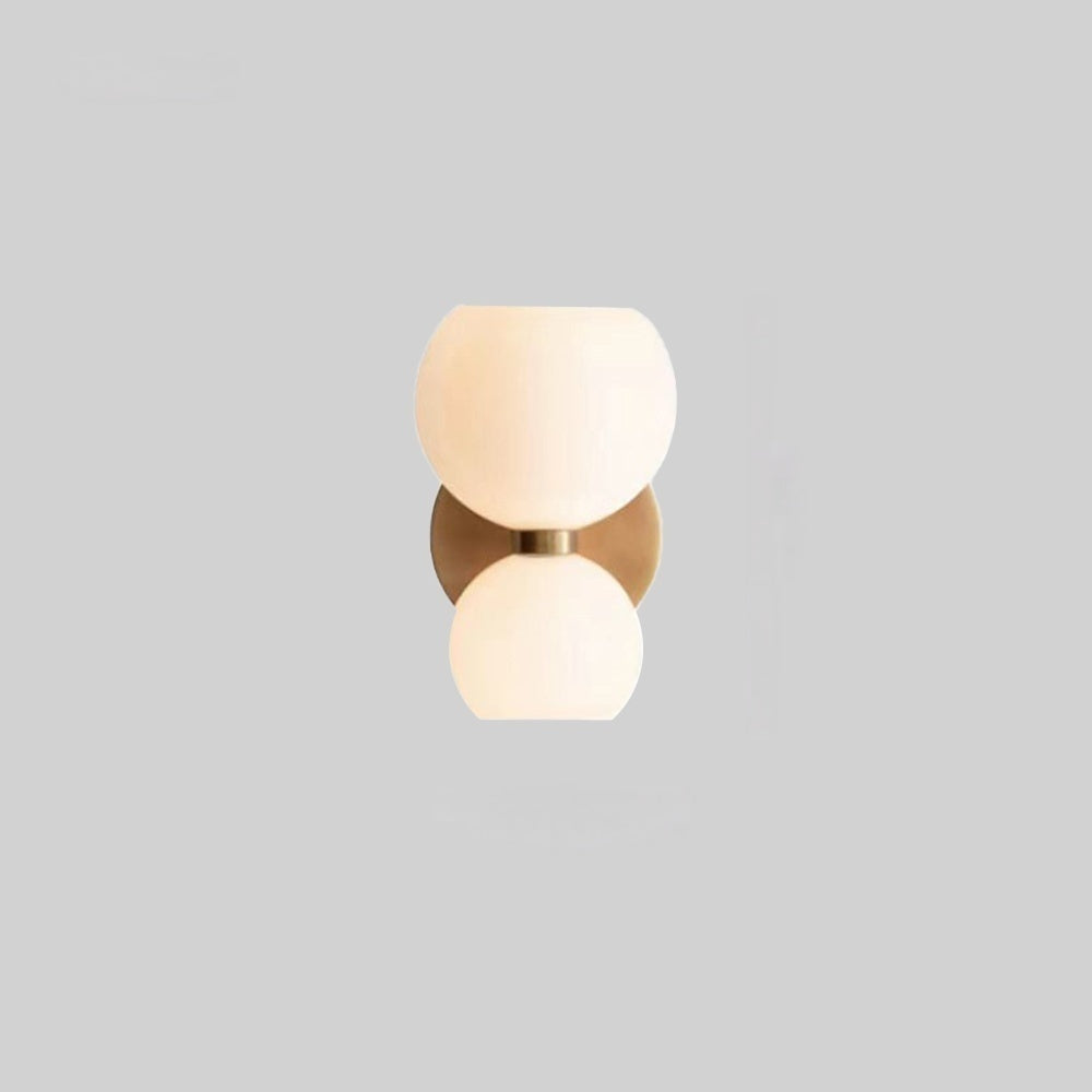 Valentina Modern Hourglass LED Wall Lamp Metal/Glass White Living Room - Lamp Copper