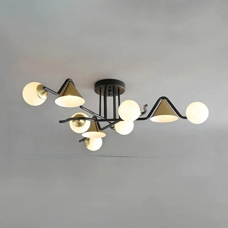 Arisha Design LED Flush Mount Ceiling Light Bedroom/Living Room - Lamp Copper