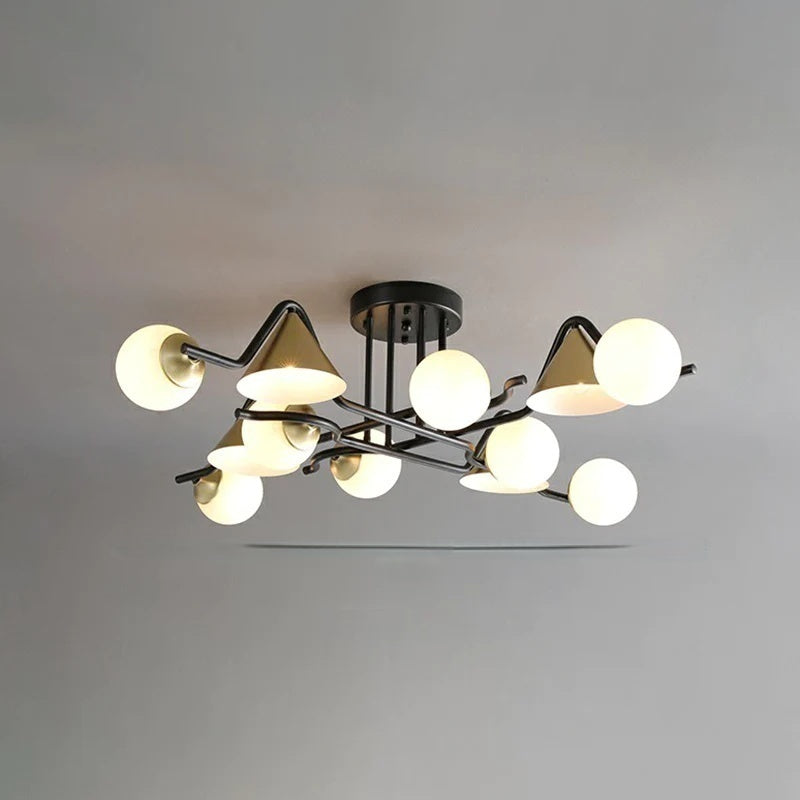 Arisha Design LED Flush Mount Ceiling Light Bedroom/Living Room - Lamp Copper