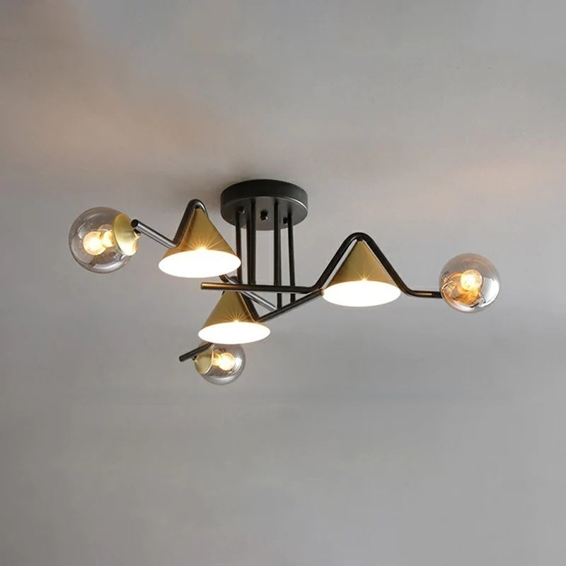 Arisha Design LED Flush Mount Ceiling Light Bedroom/Living Room - Lamp Copper