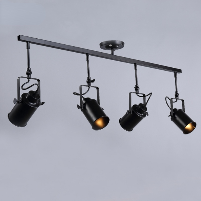 Silva Vintage Adjustable Semi-Flush Mount Ceiling Light, Black - Lamp Copper