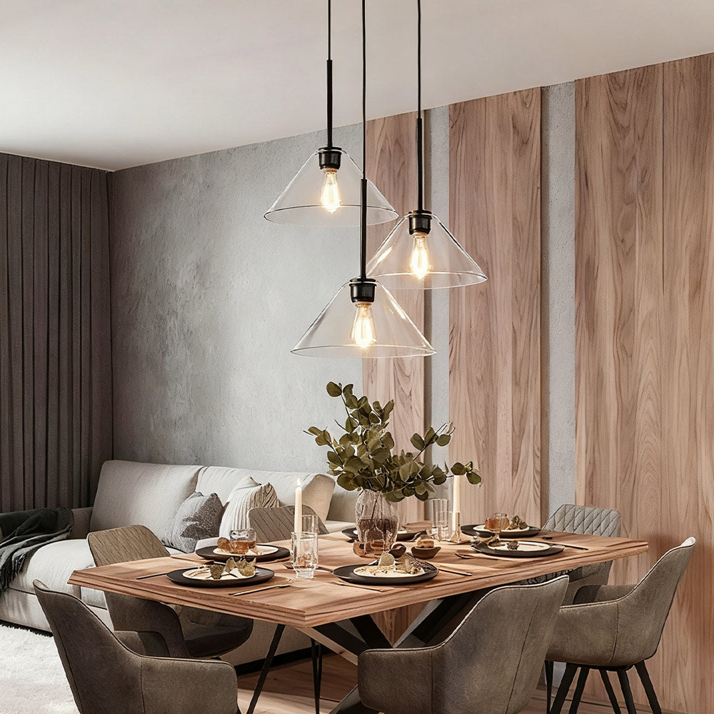 Cone 3-Light Brass Chandelier