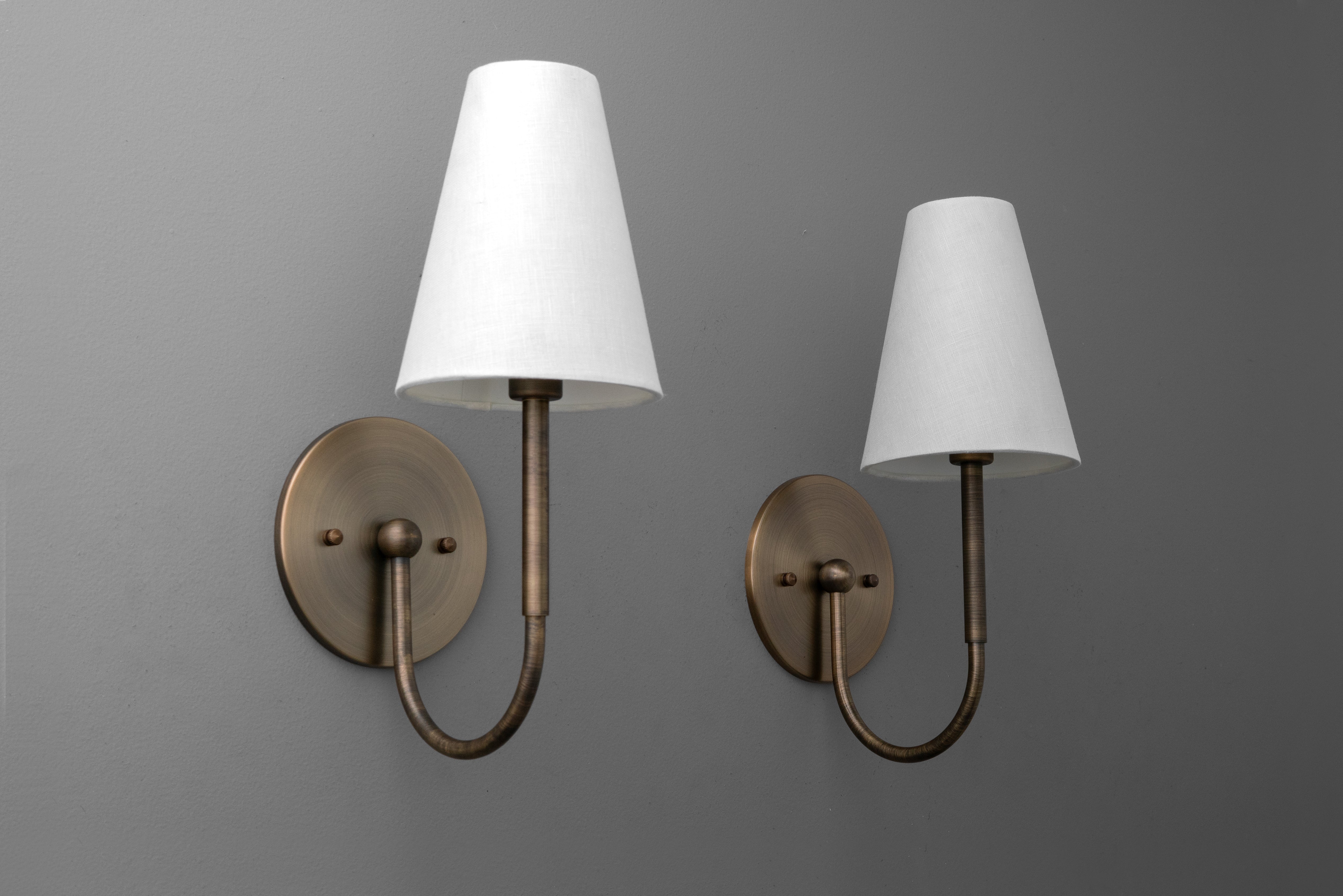 Disc Traditional Linen Wall Sconce Bedrooms