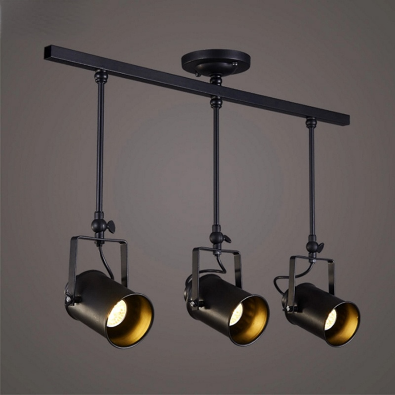 Silva Vintage Adjustable Semi-Flush Mount Ceiling Light, Black - Lamp Copper