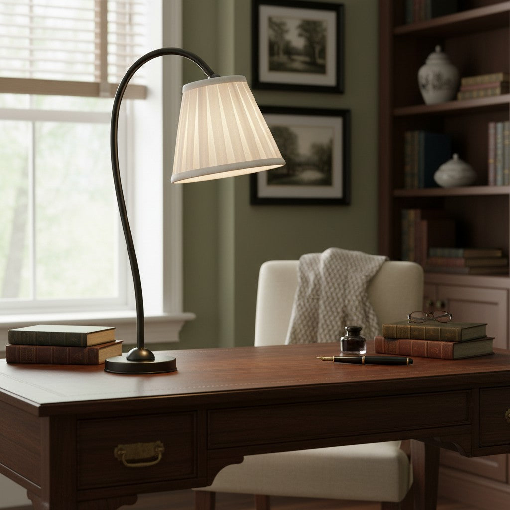 Grace Brass Linen Shade Table Lamp