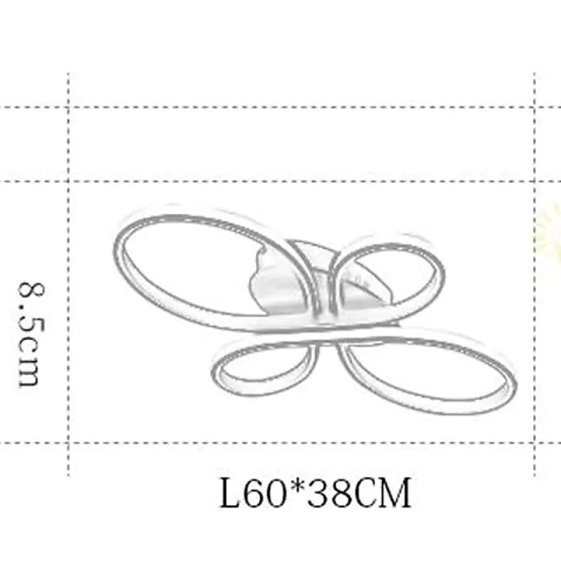 Brisa Modern LED Multi Rings Flush Mount Ceiling Light, Brown/White - Lamp Copper