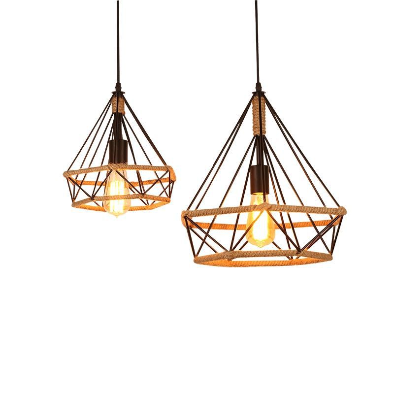 Epoch Countryside Diamond Pendant Light Black Metal Kitchen/Cafe - Lamp Copper